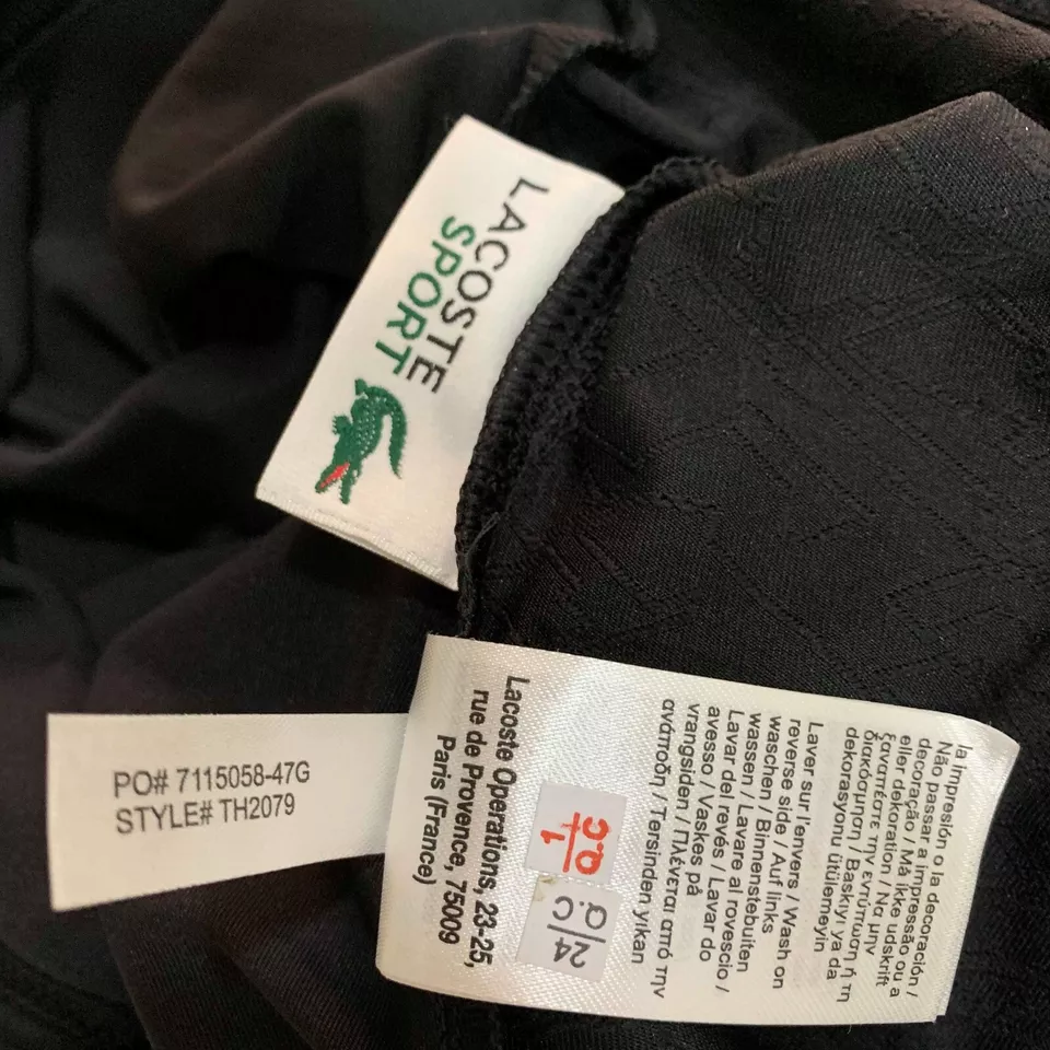 Lacoste Mens T Shirt Small Fr 3 Black Green Sport Compression Breathable TH2079