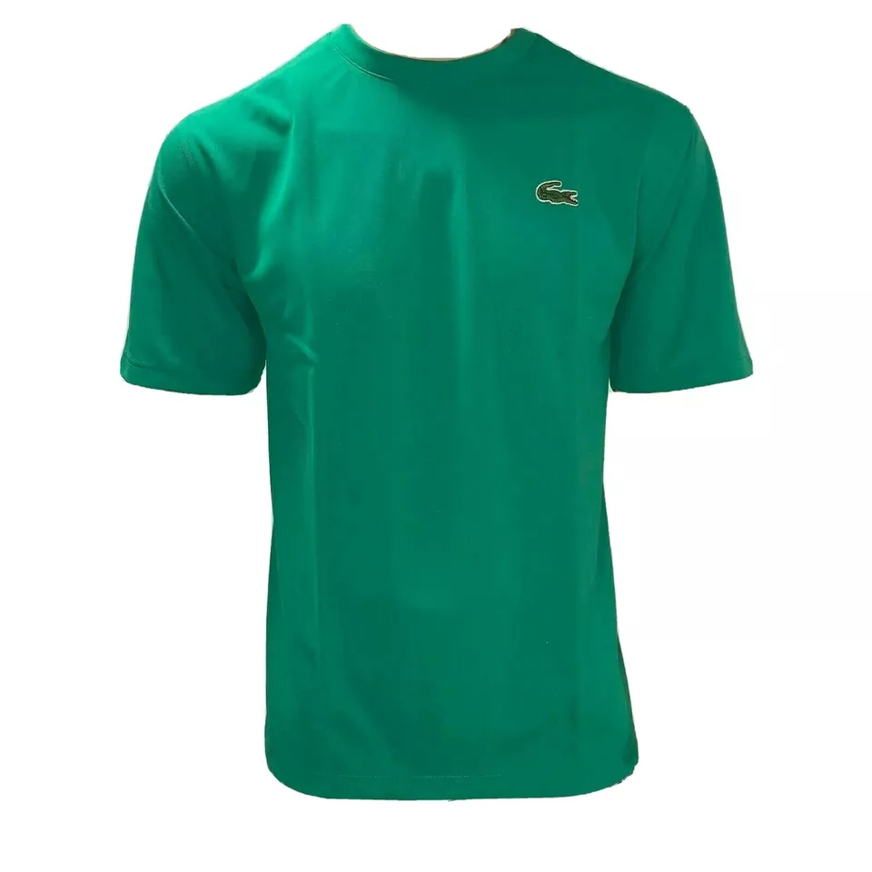 Lacoste Mens T Shirt Medium Fr4 Green Sport Tennis Breathable Big Crocodile Logo