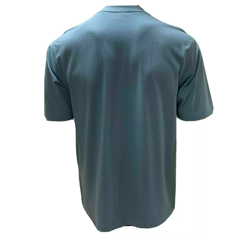 Lacoste Sport Mens T Shirt Medium Fr 4 Blue V Neck Waffle Knit Textured Cotton