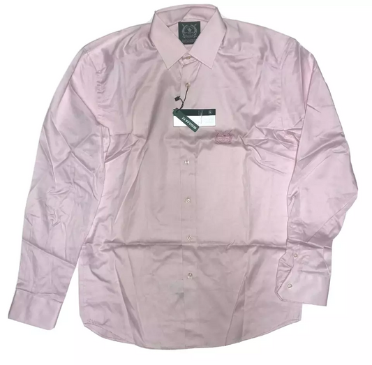 Santa Barbara Mens Custom Fit Shirt S XL Pink Button Down Cotton Long Sleeve