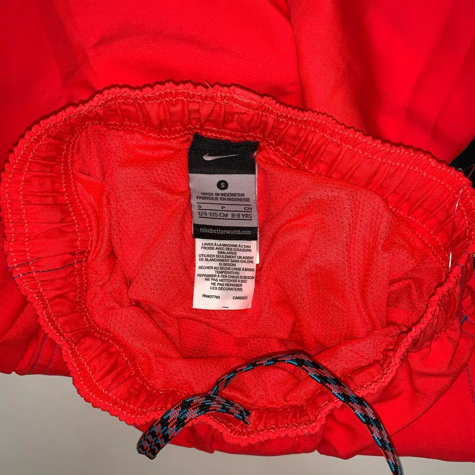 Nike Kids Boys Swimming Trunks Small Pink Pocket Waistband Drawstring 8 9 Yrs