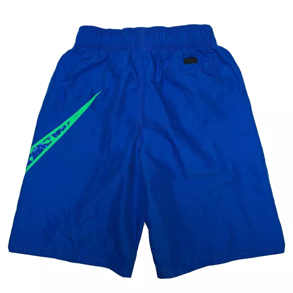 Nike Kids Boys Swimming Trunks Small Blue Pocket Waistband Drawstring 8 9 Yrs