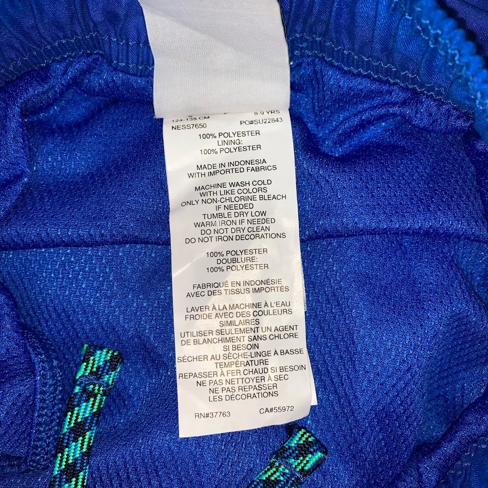 Nike Kids Boys Swimming Trunks Small Blue Pocket Waistband Drawstring 8 9 Yrs