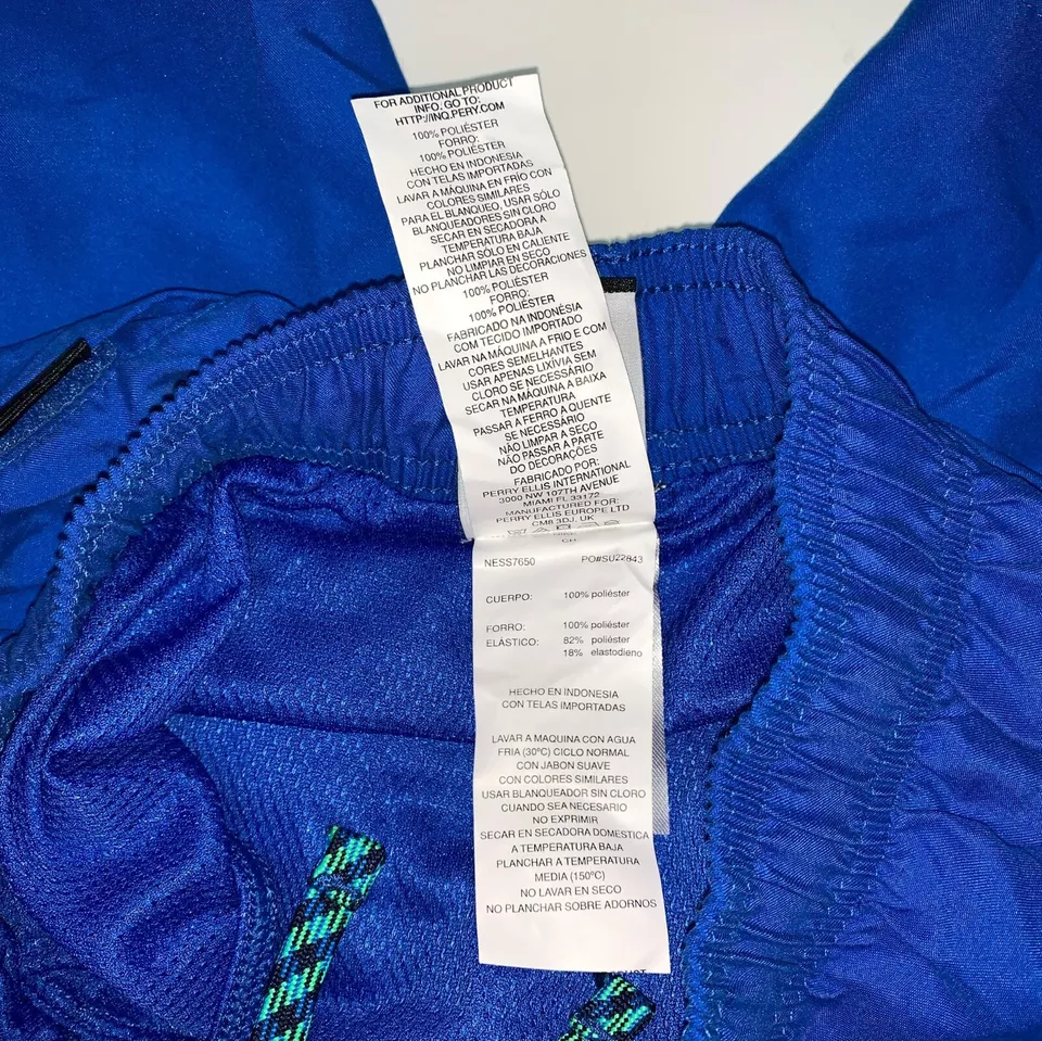 Nike Kids Boys Swimming Trunks Small Blue Pocket Waistband Drawstring 8 9 Yrs