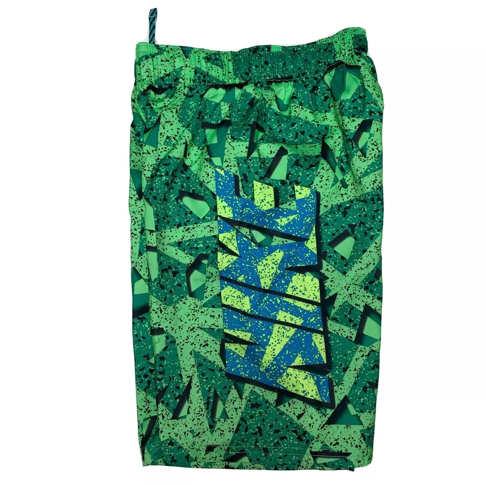 Nike Kids Boys Swimming Trunks Small Green Pocket Waistband Drawstring 8 9 Yrs