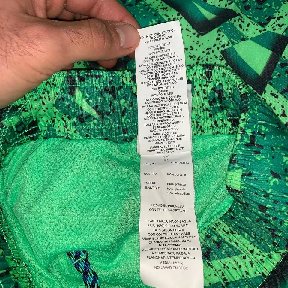 Nike Kids Boys Swimming Trunks Small Green Pocket Waistband Drawstring 8 9 Yrs