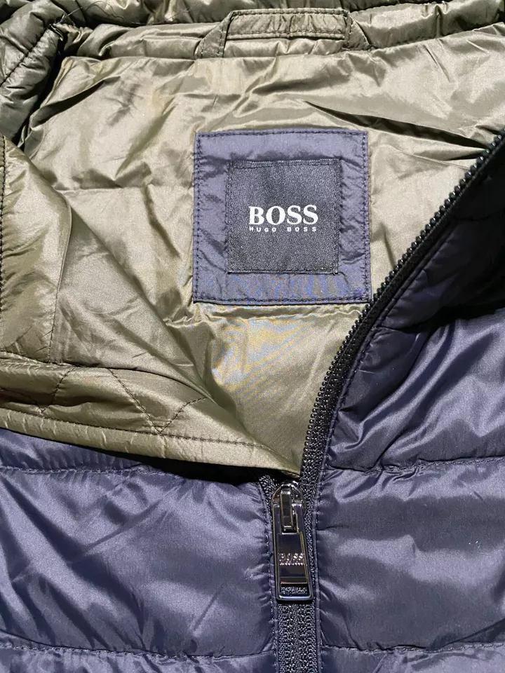 Hugo Boss Mens Jacket 2XL Navy Packable Down Water Repellent Canvas Chorus