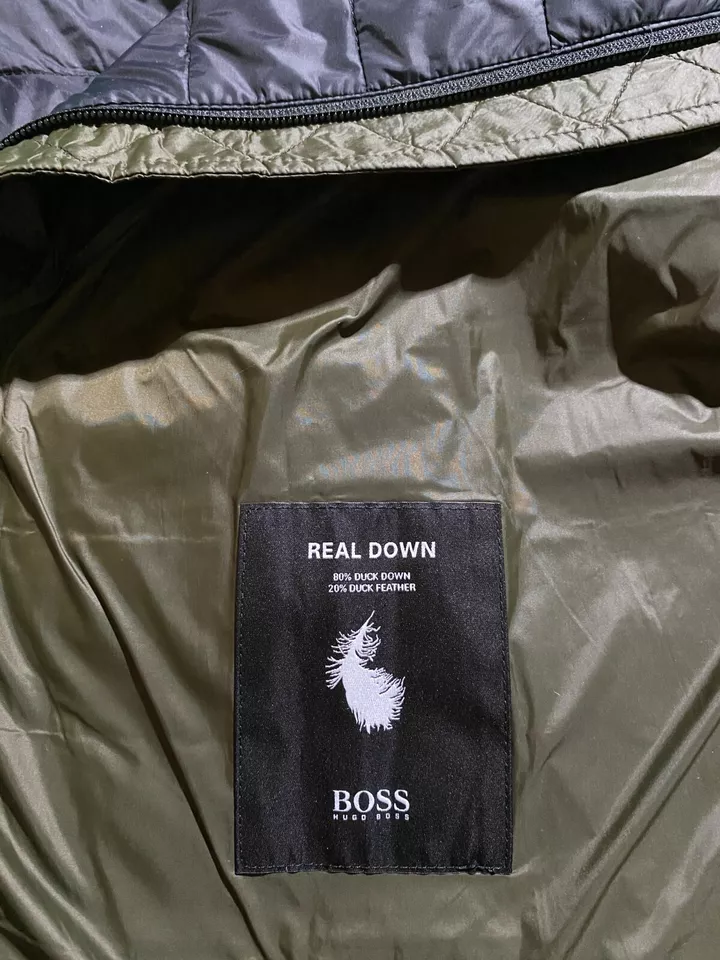 Hugo Boss Mens Jacket 2XL Navy Packable Down Water Repellent Canvas Chorus