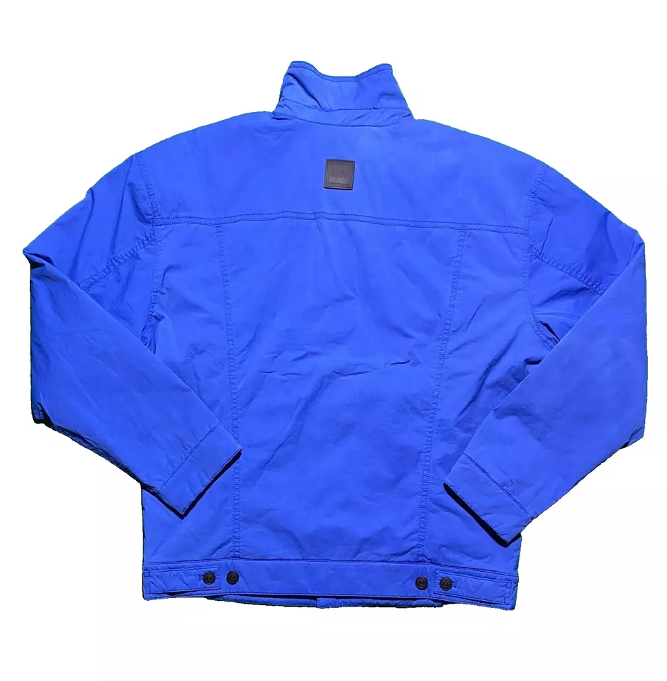 Hugo Boss Cento1 Coat Medium Blue Primaloft Insulation Button Up Front Placket