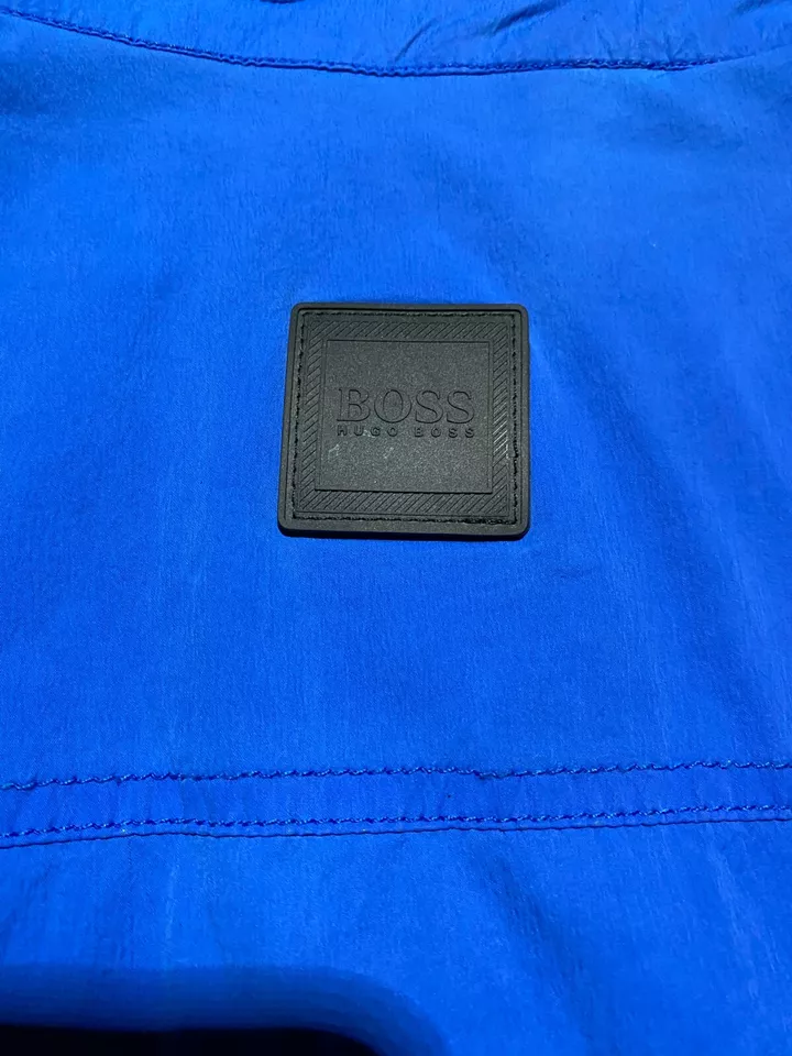 Hugo Boss Cento1 Coat Medium Blue Primaloft Insulation Button Up Front Placket
