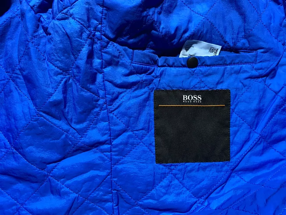 Hugo Boss Cento1 Coat Medium Blue Primaloft Insulation Button Up Front Placket
