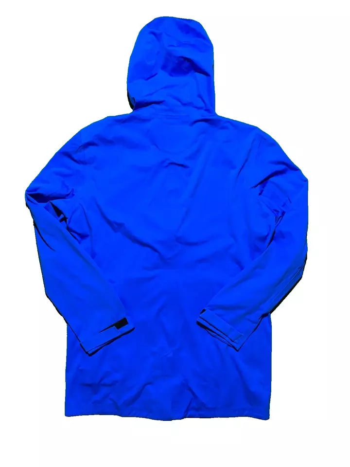 Hugo Boss Mens Windbreaker Jacket XL Blue Hooded Lightweight Water resistant