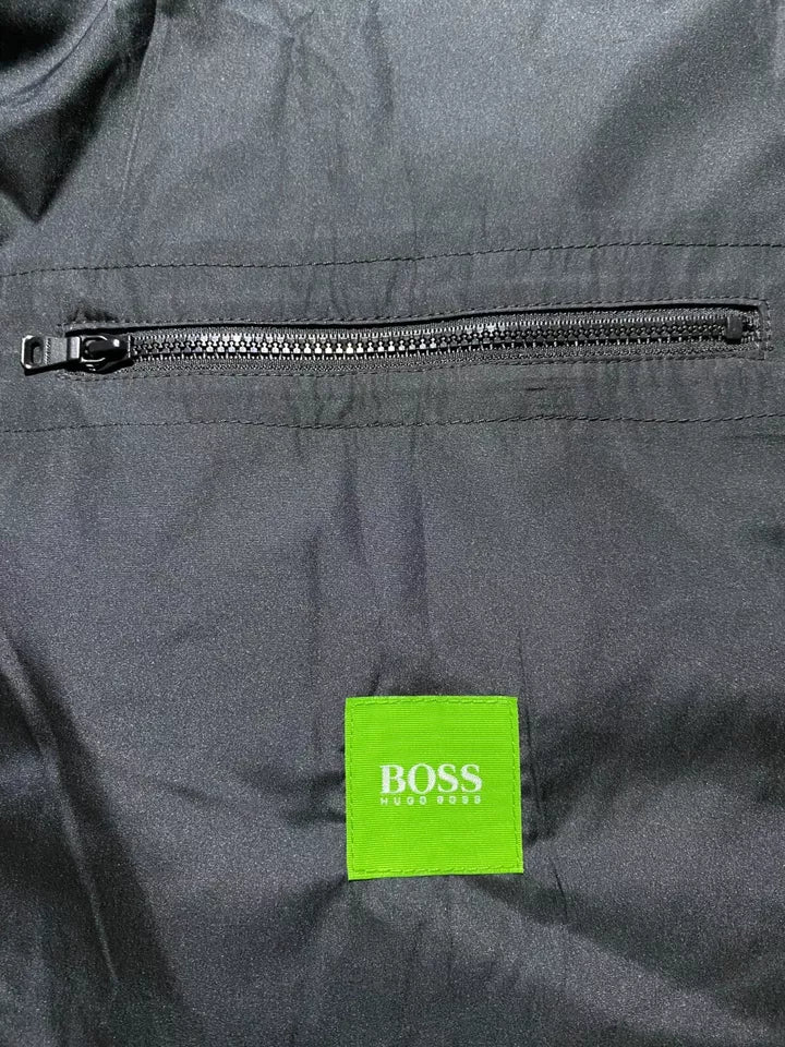 Hugo Boss Mens Jacket Windbraker Green Label Sport 2XL Black Lightweight Zipper