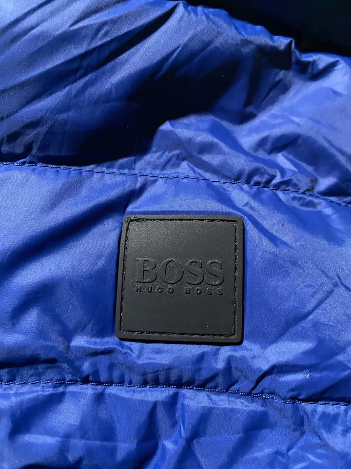 Hugo Boss Mens Jacket 2XL Blue Red Packable Down Water Repellent Canvas Chorus