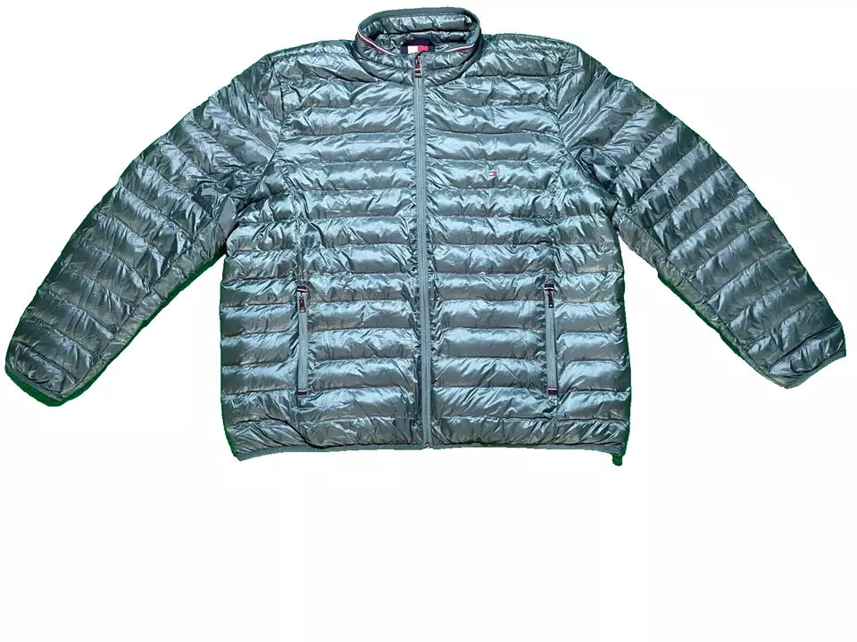 Tommy Hilfiger Men Green XXXL Packable Jacket Puffer Insulated Recycled Full Zip