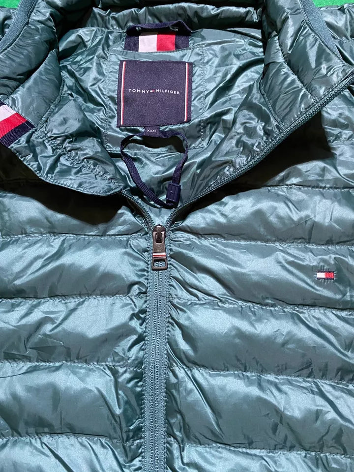 Tommy Hilfiger Men Green XXXL Packable Jacket Puffer Insulated Recycled Full Zip