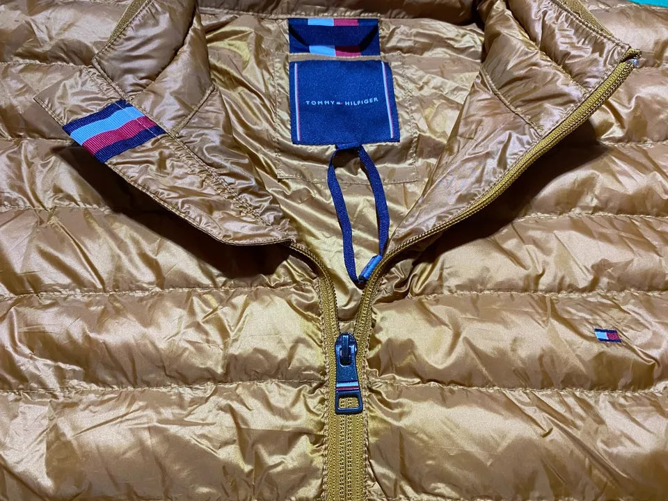 Tommy Hilfiger Men Brown XXL Packable Jacket Puffer Insulated Recycled Full Zip