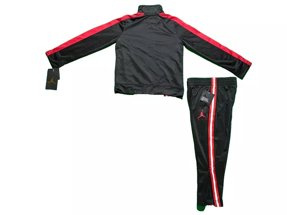 Nike Air Jordan Boy 2pc 3 4 Years Jogging Set Tracksuit Black Red 4 Stripes