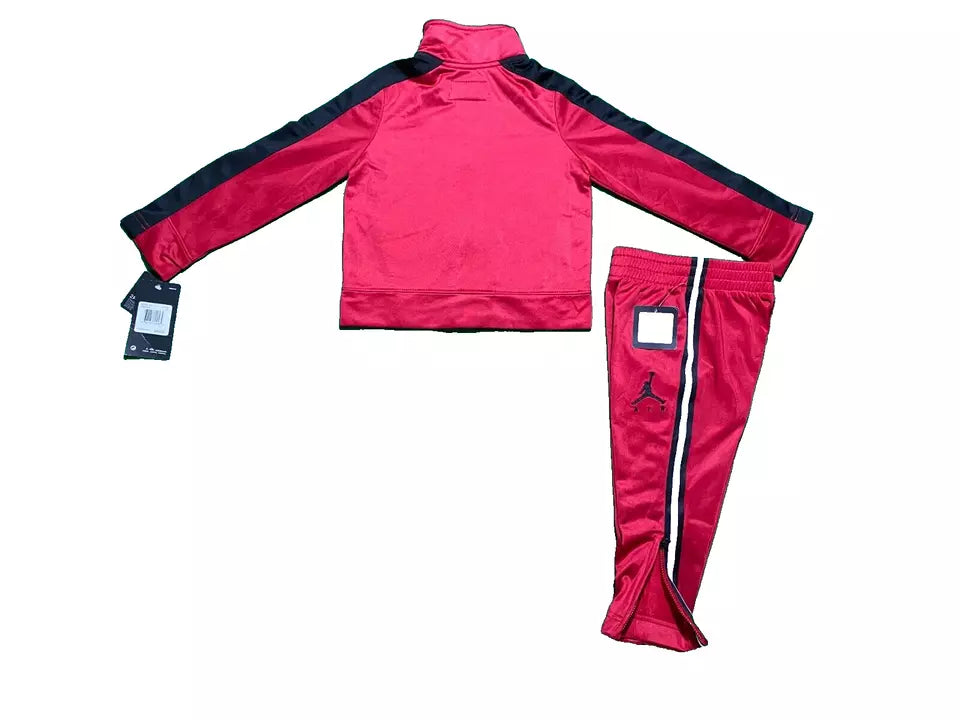 Nike Air Jordan Boy 2pc 3 4 Years 1 2 Years Jogging Set Tracksuit Black Red 4 Stripes