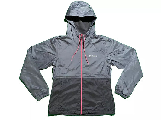 Columbia Womens XS L 2XL Gray Black Flash Forward Windbreaker Water Repellent