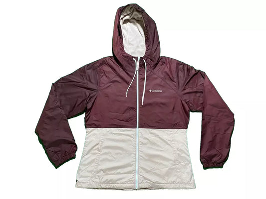 Columbia Womens M XL XXL Red White Flash Forward Windbreaker Water Repellent