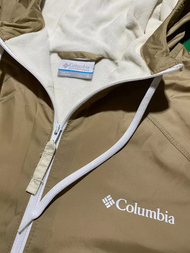 Columbia Womens XS S M XL 2XL Ancient Fossil Chalk Flash Forward Windbreaker
