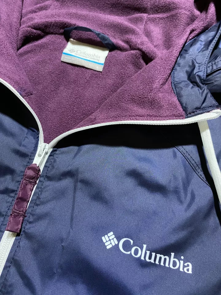 Columbia Womens Small Purpel Navy Flash Forward Windbreaker Water Repellent