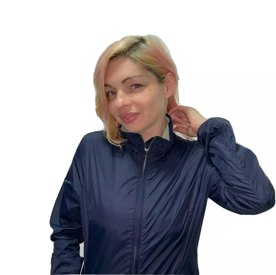 Napapijri Women Jacket Small Navy Blue Windbreaker Water Resistant Lightweight