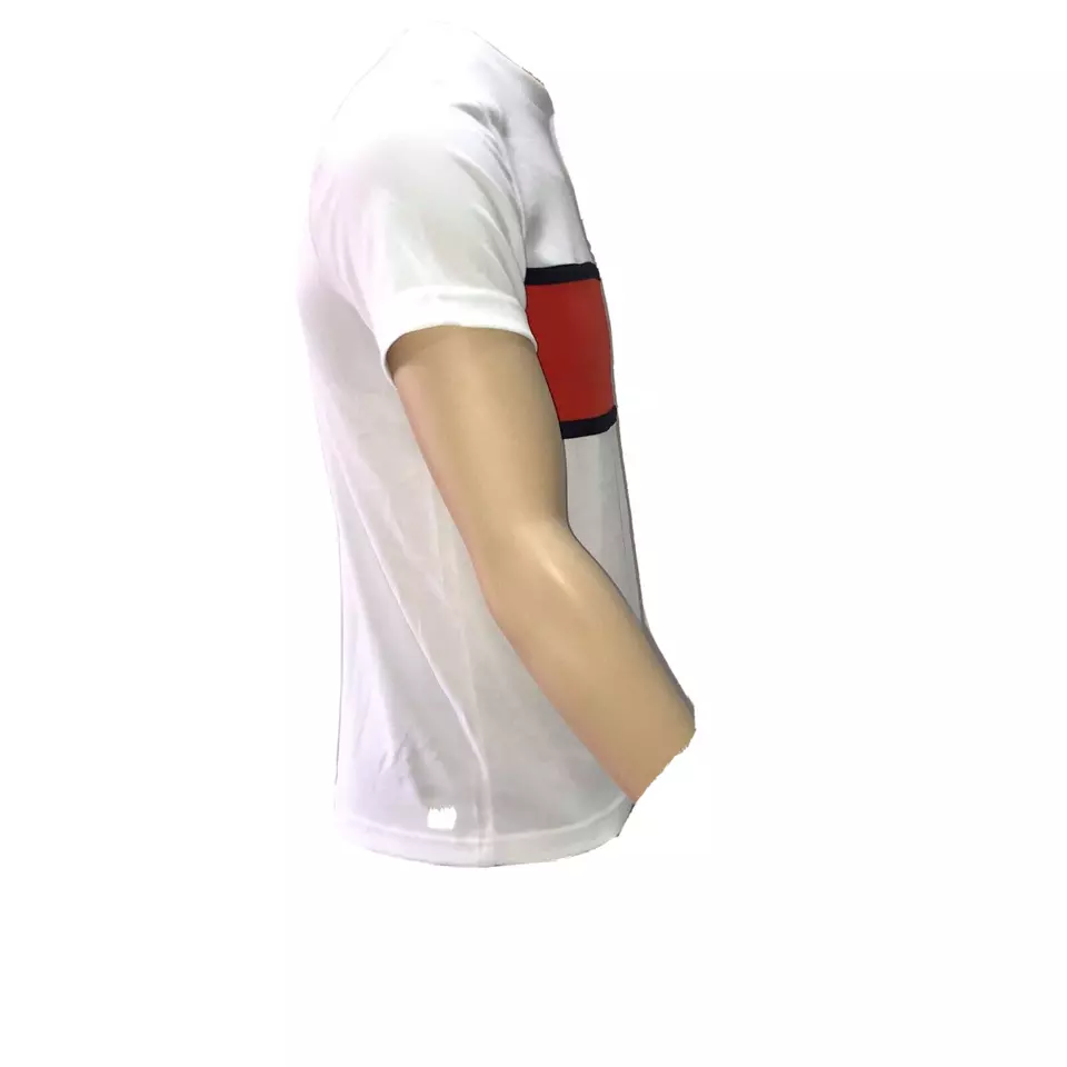 Lacoste Mens T Shirt XS Short Sleeve Colorblock Ultra Dry White Orange TH2097