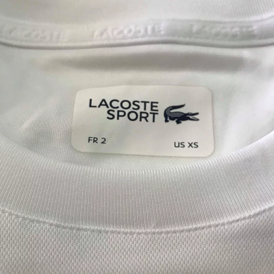 Lacoste Mens T Shirt XS Short Sleeve Colorblock Ultra Dry White Orange TH2097