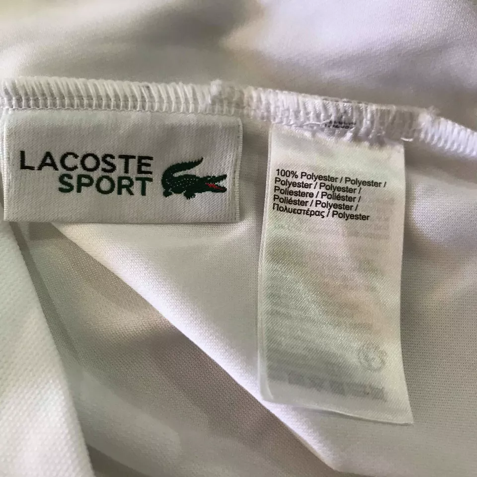 Lacoste Mens T Shirt XS Short Sleeve Colorblock Ultra Dry White Orange TH2097