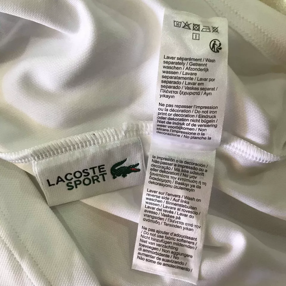 Lacoste Mens T Shirt XS Short Sleeve Colorblock Ultra Dry White Orange TH2097