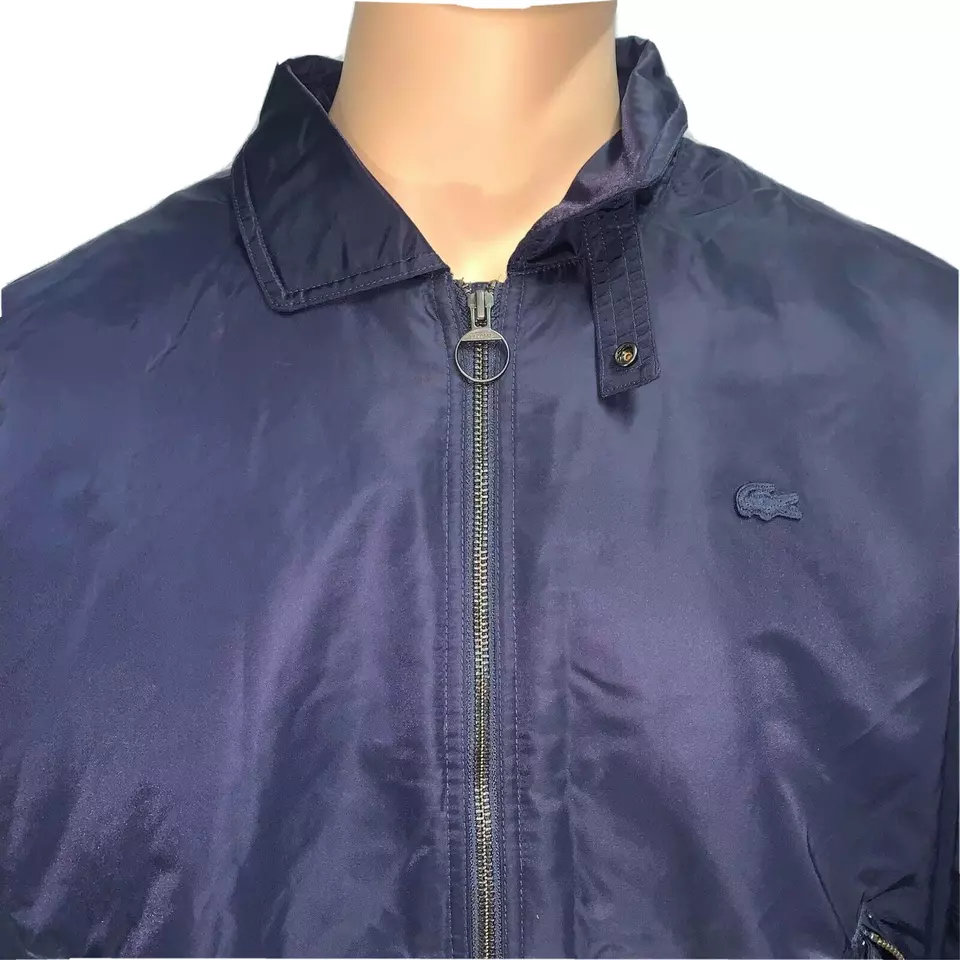 Lacoste Mens Jacket Medium Fr 50 Navy Blue Khaki Green Bomber Durable Padded Bh8405