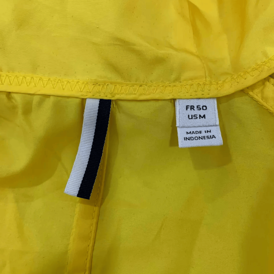 Lacoste Mens Jacket Medium Fr 50 Yellow Hooded Zip Parka Lightweight BH5434