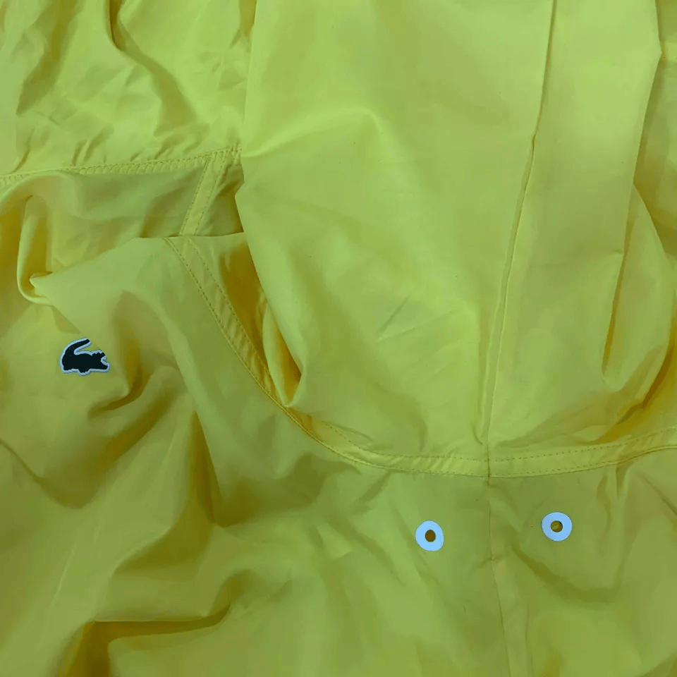 Lacoste Mens Jacket Medium Fr 50 Yellow Hooded Zip Parka Lightweight BH5434