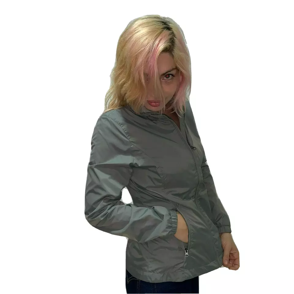 Napapijri Women Jacket 2XL Olive Green Windbreaker Water Resistant Lightweight