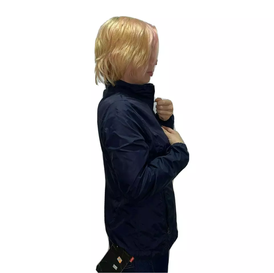 Napapijri Women Jacket Small Navy Blue Windbreaker Water Resistant Lightweight