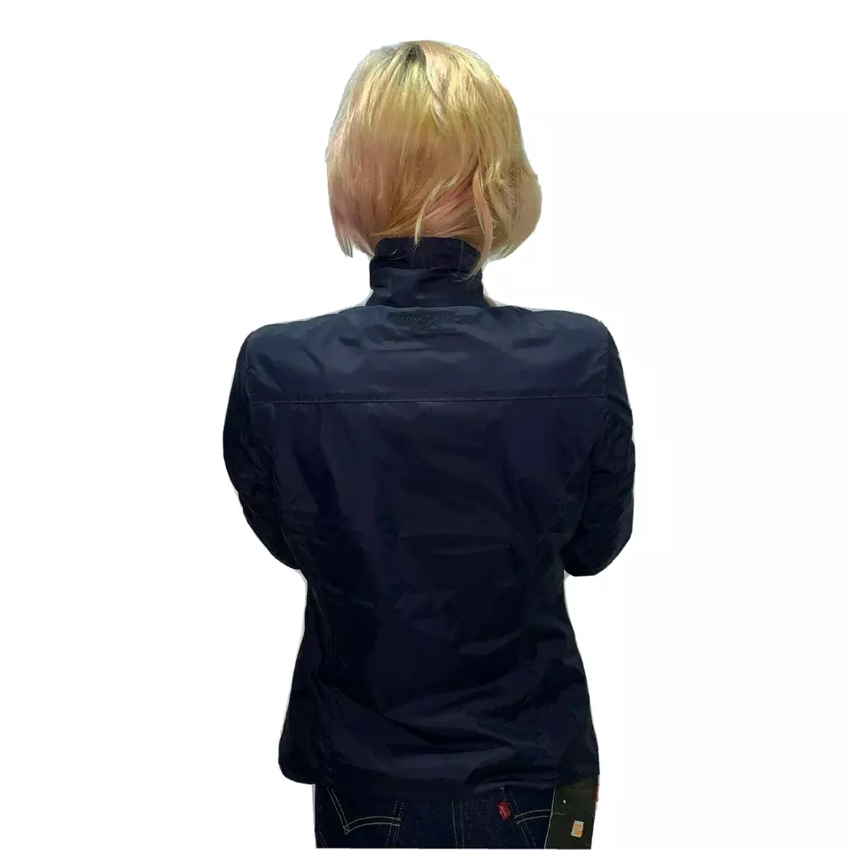 Napapijri Women Jacket Small Navy Blue Windbreaker Water Resistant Lightweight